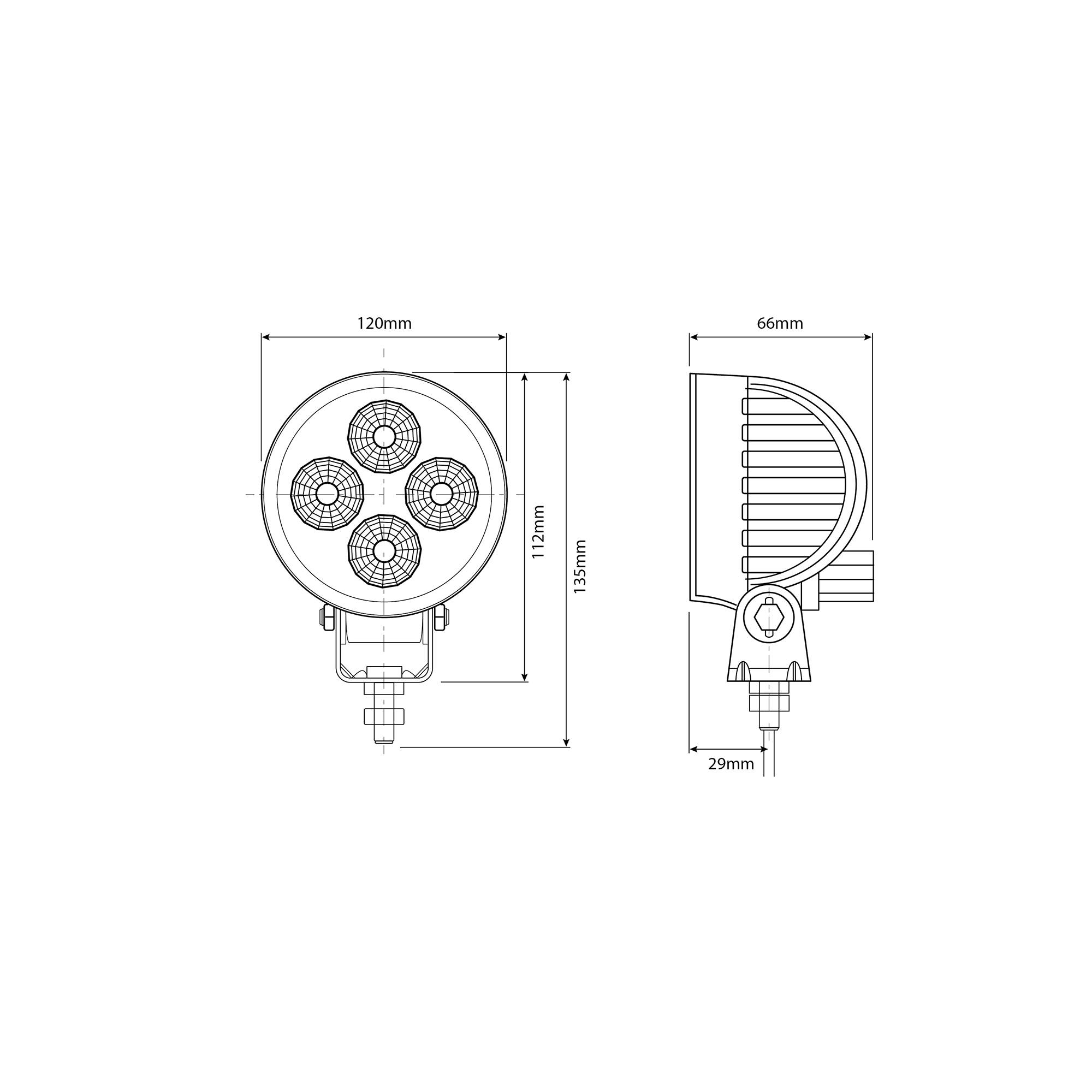 RCV9594 TruckMaster LED Flood Work Light tech spec